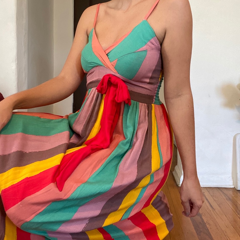 Multi Color Maxi With Red Bow - image 3